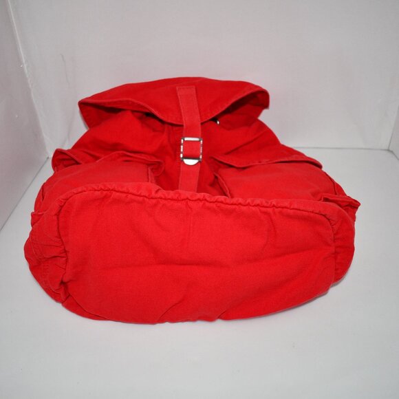 Men's Flap-Top Canvas Backpack in Red #405967597004 NWT - Picture 5 of 5
